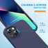 Miracase iPhone 13 Case - Shockproof Liquid Silicone, Navy Blue, with Tempered Glass Protector & Soft Microfiber Lining.