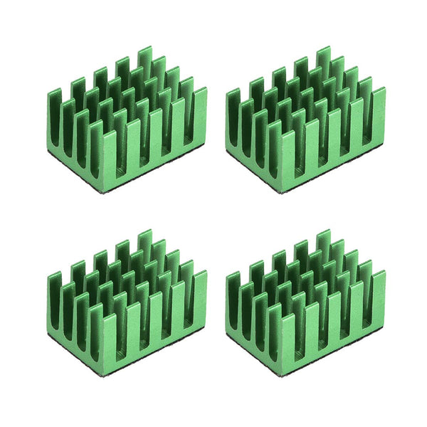 uxcell 11x20x14mm Green Aluminum Heatsink - Self Adhesive Pad Cooler for Cooling 3D Printers (4Pcs)