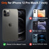 SUPFINE Magnetic for iPhone 12 Pro Max Clear Case (Compatible with MagSafe) (Never Yellow) (Ultra Slim) (2X Tempered Glass Screen Protector) Lightweight & Thin Case