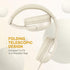 LORELEI E5 Foldable Wired Headphones for Kids - Tangle-Free 3.5mm Jack Stereo On-Ear Headsets (Beige White)