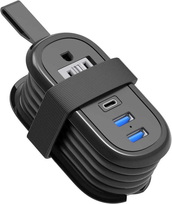 BEVA Travel Power Strip with USB C Ports, 4FT Extension Cord, 2 Outlets,