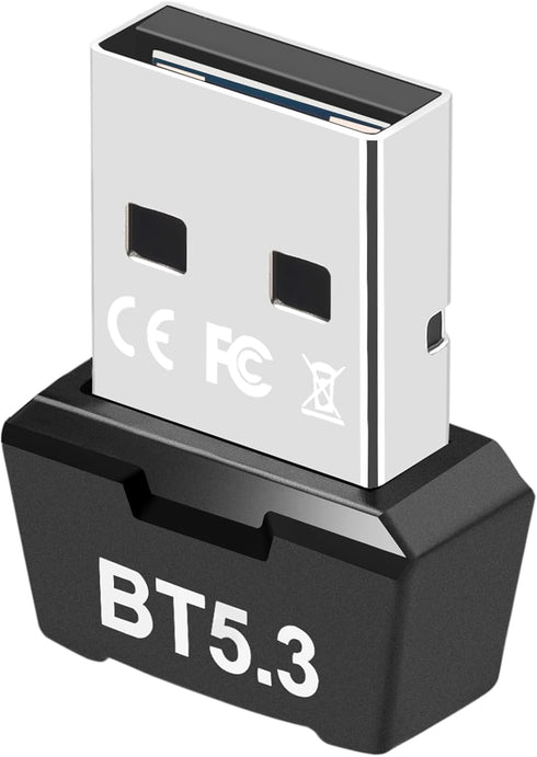 USB Bluetooth 5.3 Adapter for PC, Wireless Transmitter Receiver for Desktop, Laptop, Supports Windows 11/10/8.1/7