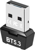 USB Bluetooth 5.3 Adapter for PC, Wireless Transmitter Receiver for Desktop, Laptop, Supports Windows 11/10/8.1/7