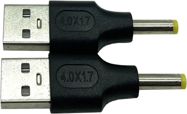 USB to DC Adapter, 2-Pack USB 2.0 A Male to DC 4.0 x 1.7mm Male Power Adapter for Charging Electronic Devices