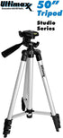Ultimaxx Lightweight Portable Camera Tripod Stand with Carrying Bag for Sony, Nikon, Canon, Olympus, Pentax, Panasonic, Samsung Cameras and Camcorders (50")