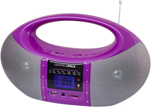 HANNLOMAX HX-506R Portable AM/FM Radio, Bluetooth, USB/SD Slot for MP3 Playback, Aux-in, AC/DC Dual Power Source