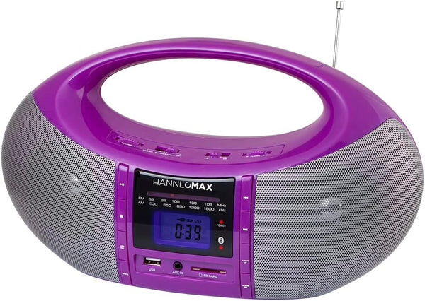 HANNLOMAX HX-506R Portable AM/FM Radio, Bluetooth, USB/SD Slot for MP3 Playback, Aux-in, AC/DC Dual Power Source