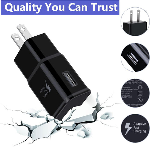 5-Pack Type C Charger - Fast Charging Block, Android Phone Rapid USB Wall Charger for Samsung Galaxy S21/S20/S10 and