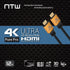 NTW PURE PRO 4K HDMI Cable 12FT - High Speed 18Gbps HDMI 2.0 Cable, 4K HDR, Ultra HD, Compatible with PS5, Xbox
