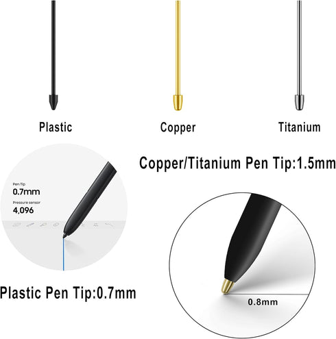 Metal Nibs Replacement for Samsung Galaxy Tab S9/S9FE+/S9 Ultra/S8/S8+/S8 Ultra/S7/S7 FE/S6/S6 Lite/S22/S23/S24 Ultra S