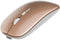 Slim Rechargeable Wireless Silent Mouse, 2.4G & Bluetooth Technology for Laptop/PC/Mac/iPad - Gold
