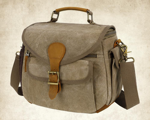 peacechaos Camera Case, Crossbody Shoulder Messenger Bag, Vintage DSLR/SLR/Mirrorless Photography Camera Bag for