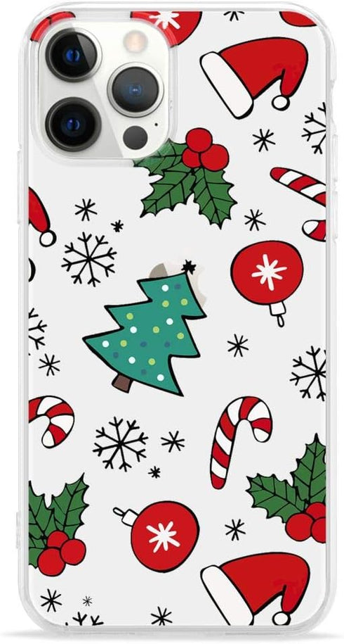 LCHULLE iPhone 15 Pro Christmas Case - Transparent Santa Design, Soft TPU Shockproof Cover for Women, Men, Kids.