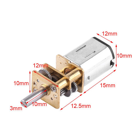 6V 1:1000 10/15/20 (6V 15RPM) DC Gear Motor High Torque Reduction Gearbox Motor RPM for Toy Car Intelligent Robot Model