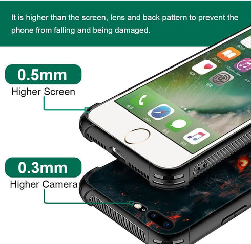 CARLOCA iPhone SE 2022 Case, Black Red Eyes Wolf, Anti-Scratch Soft TPU Shockproof Unique Protective Cover