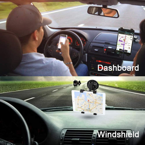 Car Tablet iPad Holder Mount, Suction Cup Stand for Windshield Dash Desk, Compatible with 7-10 inch Tablets