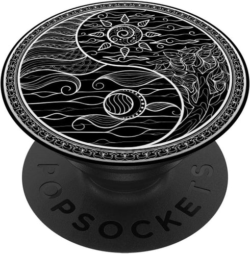 Yin Yang Day Night Chakra Moon Sun Zen - Spiritual PopSockets Adhesive PopGrip