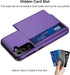 Jiunai Samsung S21 Case, Purple Credit Card Holder Wallet Shell Cover for Galaxy S21 5G 6.2''