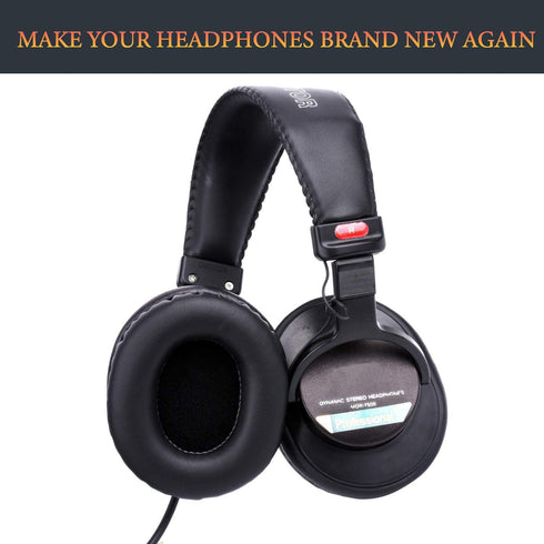 SOULWIT Replacement Earpads for Sony MDR-7506, MDR-V6, MDR-V7, MDR-CD900ST Headphones, Black Cushions with Foam