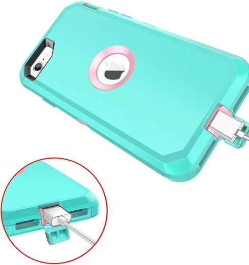 for iPhone SE 2022/2020 Case with Built-in Screen Protector, Shockproof, Dust/Drop Proof, 3 in 1 Full Body Rugged Cover