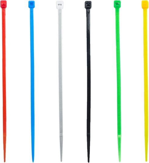 8 Inch Zip Ties - 120pcs Nylon Cable Ties, 6 Multi-colors
