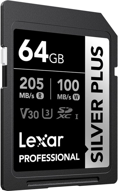 Lexar 64GB Professional Silver Plus SDXC UHS-I Card Memory Card