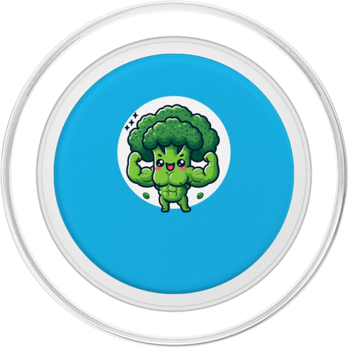Muscular Broccoli Collection Muscular Broccoli with Abs PopSockets PopGrip for MagSafe