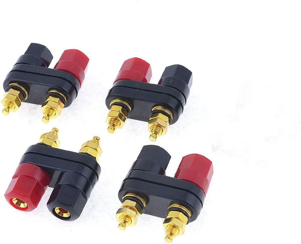 4Pcs Banana Plug Jack Female Socket Gold Plated Terminal Binding Post for Speaker Amplifier