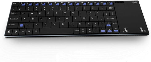 Rii K12+ Mini Wireless Keyboard with Touchpad Mouse, Stainless Steel Portable Wireless Keyboard with USB Receiver for