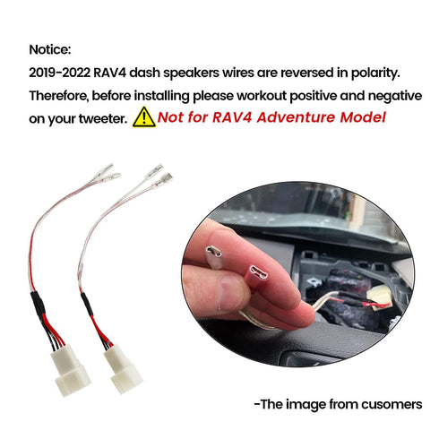 RED WOLF Car Front Dash Tweeter Speaker Wiring Harness for 2008-2022 Toyota RAV4 Camry 4Runner Highlander