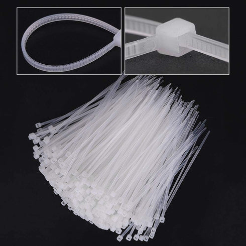 1000 Pcs White Zip Ties, Reusable Small Clear Self-Locking Nylon Cable Ties for Home Office Workshop (3x100mm)