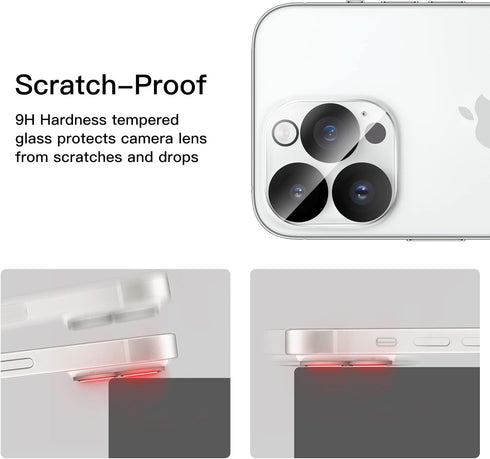 JETech 9H Tempered Glass Camera Lens Protector for iPhone 14 Pro/Pro Max, Anti-Scratch, HD Clear, 3-Pack, Case Friendly.