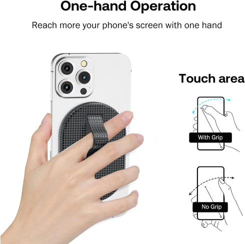 AUROX Magnetic Phone Grip Holder for MagSafe, Kickstand Strap Holder, Compatible with iPhone 15/14/13/12 Series, Grass