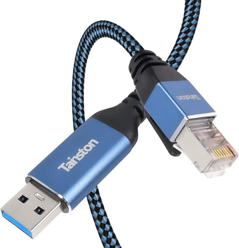 6Ft USB3.0 RJ45 Cable,USB3.0 USB to Ethernet Cable, A to A to Gigabit Ethernet Cable Compatible Laptop, PC, Switch