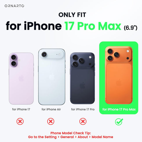 ORNARTO 17 7X 17 6.9", Magnetic for iPhone Pro Max Case, Military-Grade Drop Protection, Compatible with MagSafe, Slim