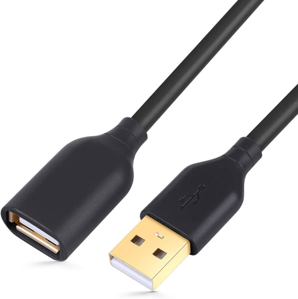 10ft Long USB Extension Cable - USB 2.0 Type A Male to Female with Gold-Plated Connector for Keyboard, Mouse