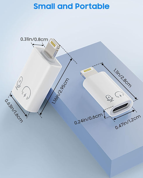 MoKo USB C Female to Lightning Male Adapter, Lightning to USB-A OTG Connector for iPhone 14/13/12/11 Pro Max