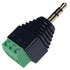 3.5mm Stereo TRS Male Plug to AV Screw Audio Balun Terminal, Solder-Free, Quick Screw Connection (4 Pack)