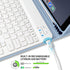 Kenke for iPad 6/5th Generation Case with Keyboard, 9.7 Inch 2018/2017 iPad Air 2/1, Detachable Wireless Keyboard, Blue