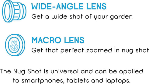 Happy Hydro - Nug Shot Clip On Macro Lens Kit - Includes Macro and Wide Angle Lenses - Compatible with iPhone