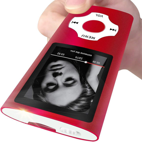 Red Digital MP3 / MP4 Player (Max Support 64 GB) with Photo Viewer, E-Book Reader, Voice Recorder, and FM Radio