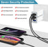 Fast Wall Charger QC 3.0 USB Quick Charge, 3 Ports Tablet iPad Phone Charger Adapter, Travel Plug