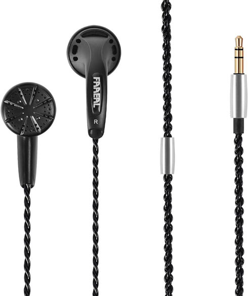 Wired Earphone Snow-Lotus 1.0 in Ear Earphones - 64 Ohm Clear Detailed Balanced Sound Flat Head Earbuds, HD Bass Driven