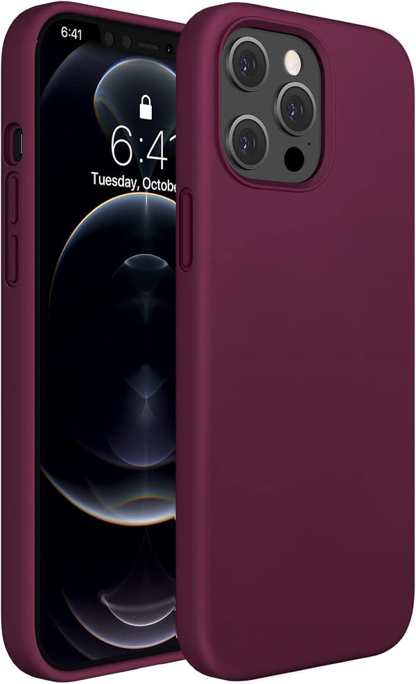 Miracase Liquid Silicone Case for iPhone 12 Pro Max, Soft Anti-Scratch Microfiber Lining, Shockproof Drop Protection,