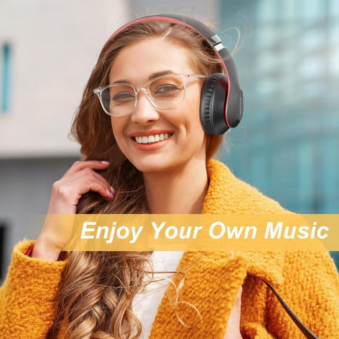 Wireless Bluetooth Headphones Over Ear, 65H Playtime HiFi Stereo Headset with Microphone and 6EQ Modes