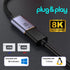 xiwai USB-C Type C Female to Mini Displayport DP 1.4 Sink Cable, 8K@60hz, 4K@120hz for Tablet Laptop