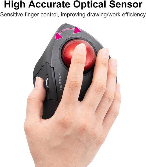 SANWA 34mm/1.34in Small Trackball Replacement Ball for Logitech M575, M570, MX Ergo, ELECOM, Kensington, Red
