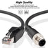 M12 to RJ45 Industrial Ethernet Cable: Automation Systems Interconnect, Cat5e SFTP 2M/6.6Ft
