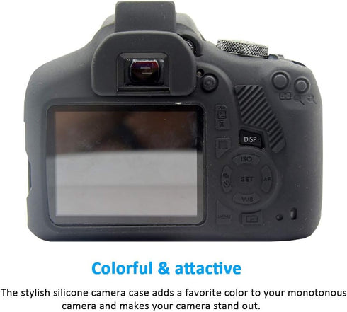 Camera Case for Canon EOS Rebel T6 T7 T5, Anti-Scratch Soft Silicone Protective Cover Protector Skin for Canon EOS 1500D Rebel T7 / EOS 1300D Rebel T6 DSLR Camera (Black)