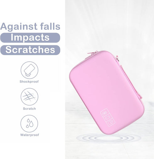 MOSISO Electronic Organizer Travel Case, Compatible with MacBook Power Adapter, Magic Mouse & Pencil, Pink